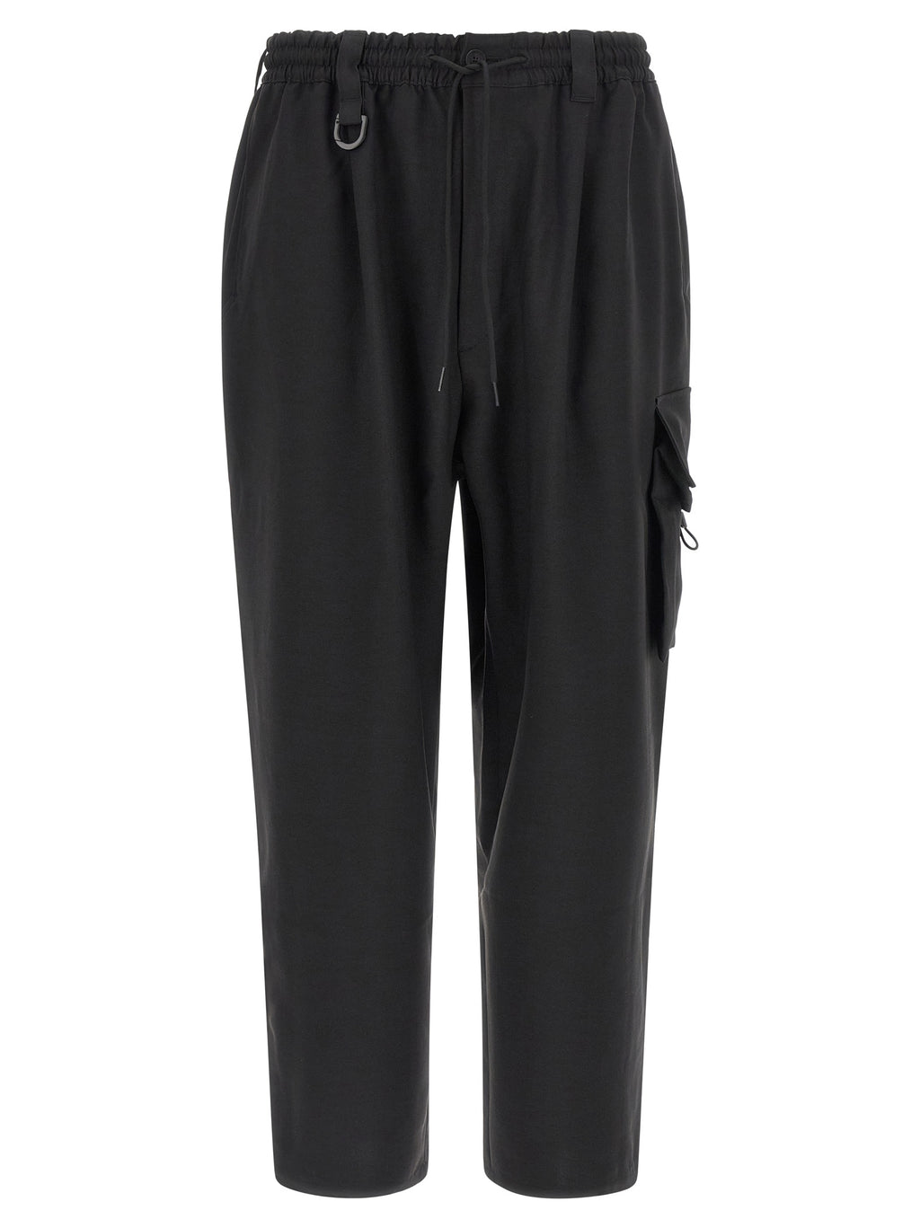 Black Polyester Cargo Pants