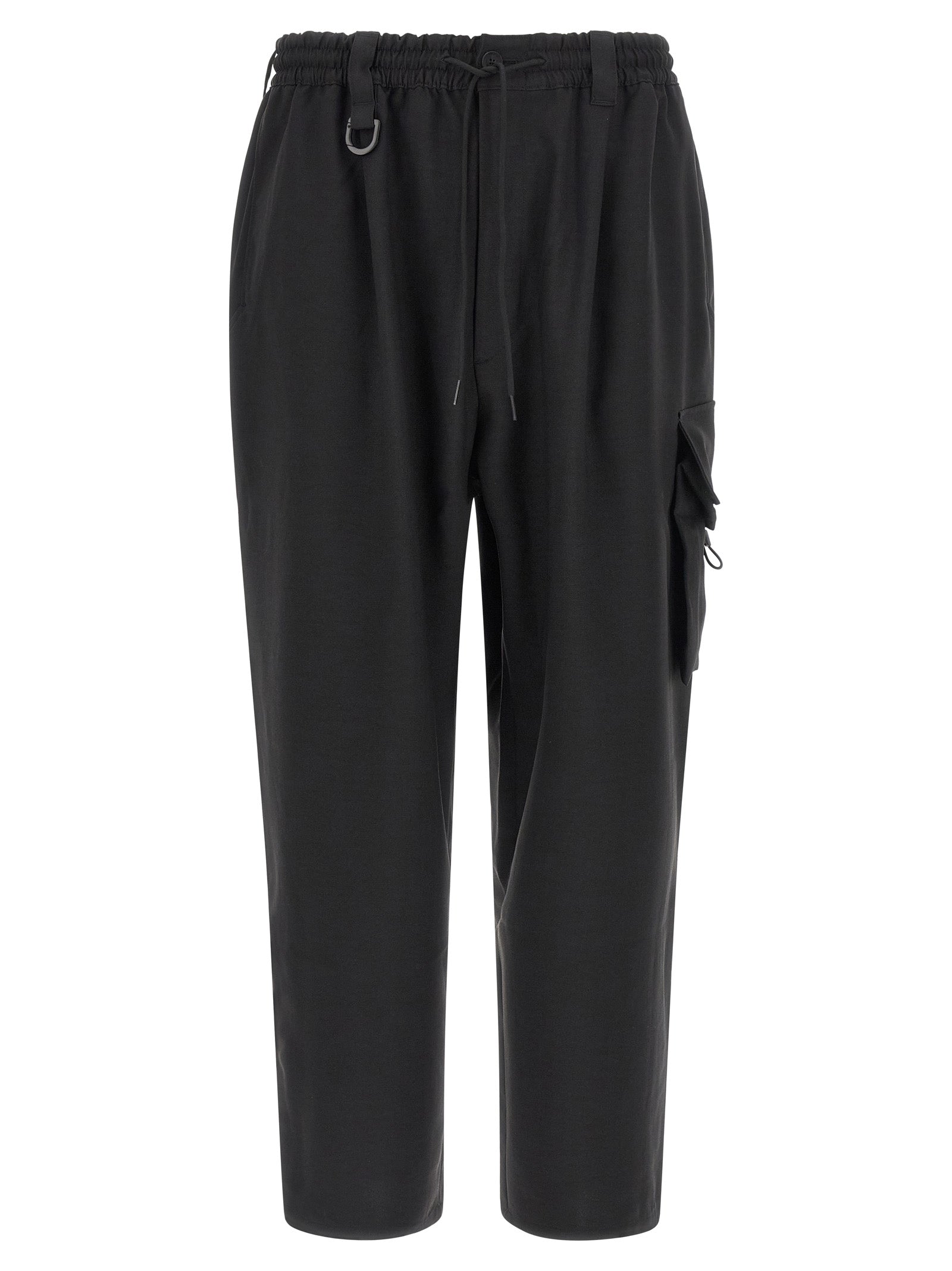 Black Polyester Cargo Pants