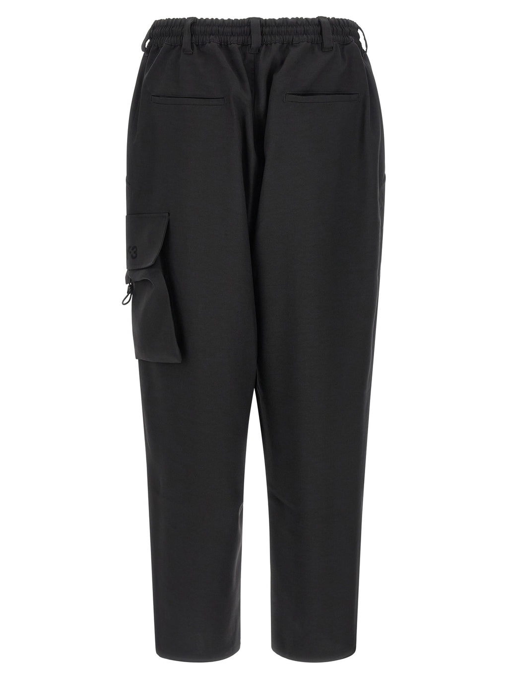 Black Polyester Cargo Pants