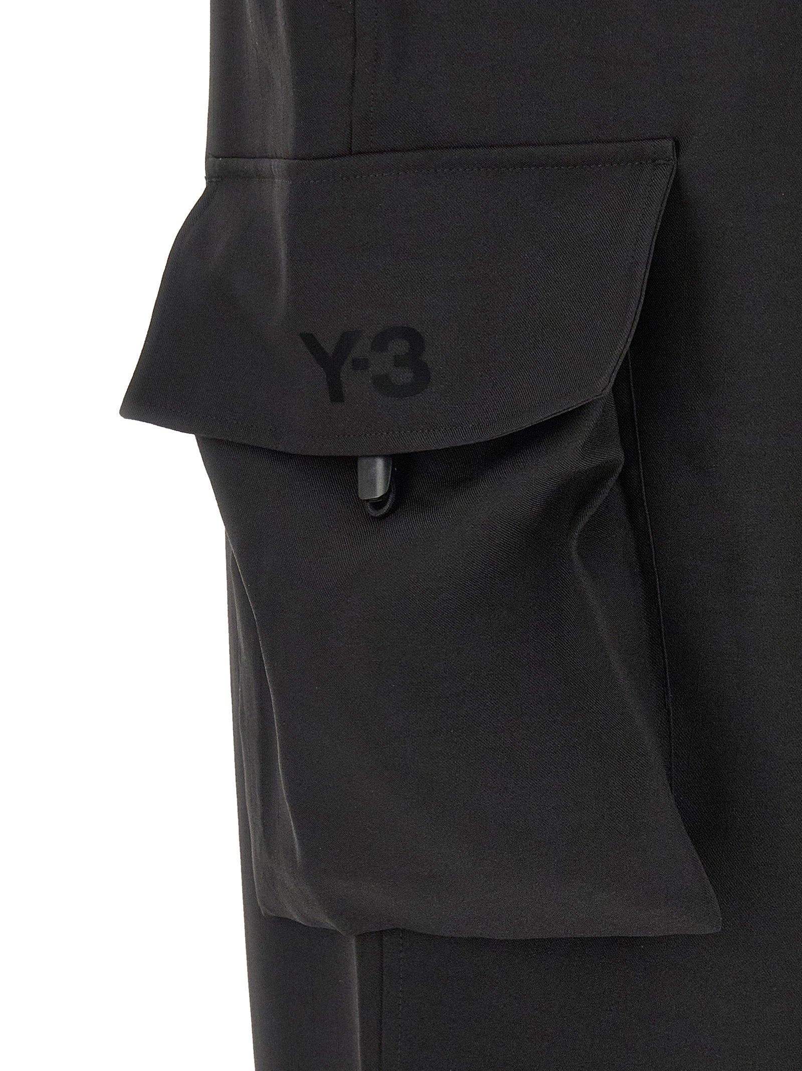 Black Polyester Cargo Pants
