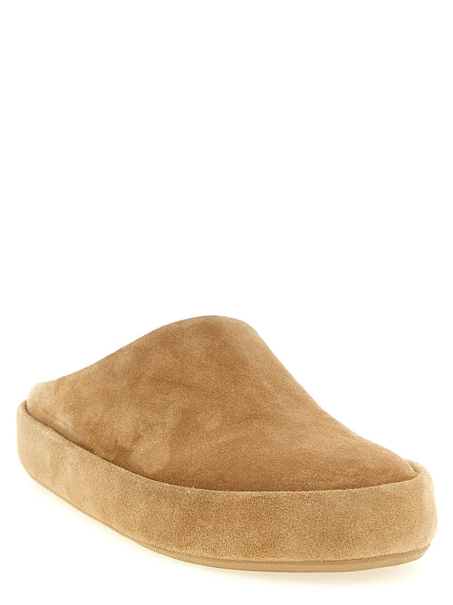 Beige Calfskin Mules