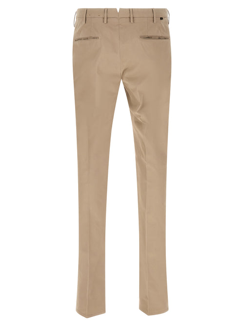 Beige Cotton Casual Pants