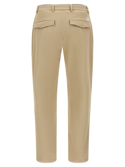 Beige Cotton Cropped Pants