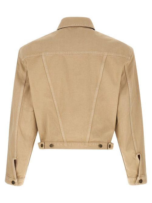 Beige Cotton Denim Jacket