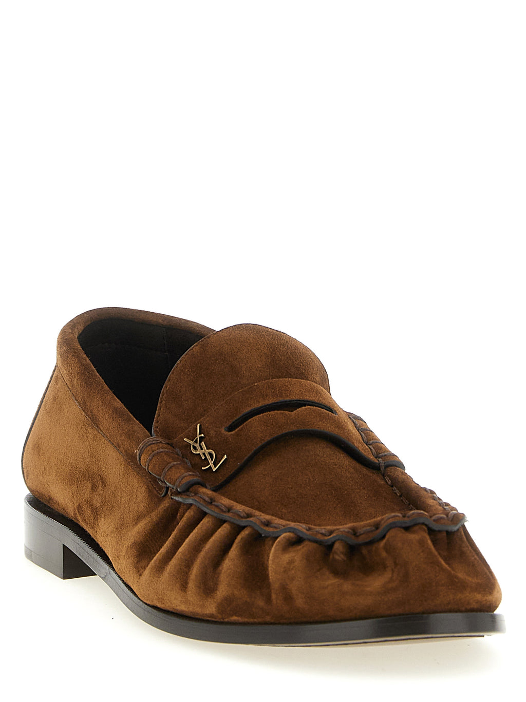 Brown Calfskin Slip-On Loafers
