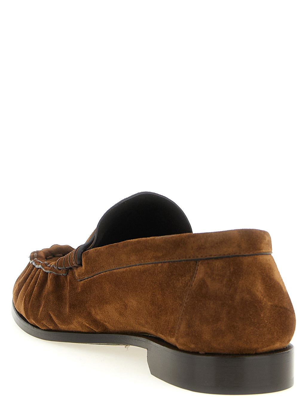 Brown Calfskin Slip-On Loafers