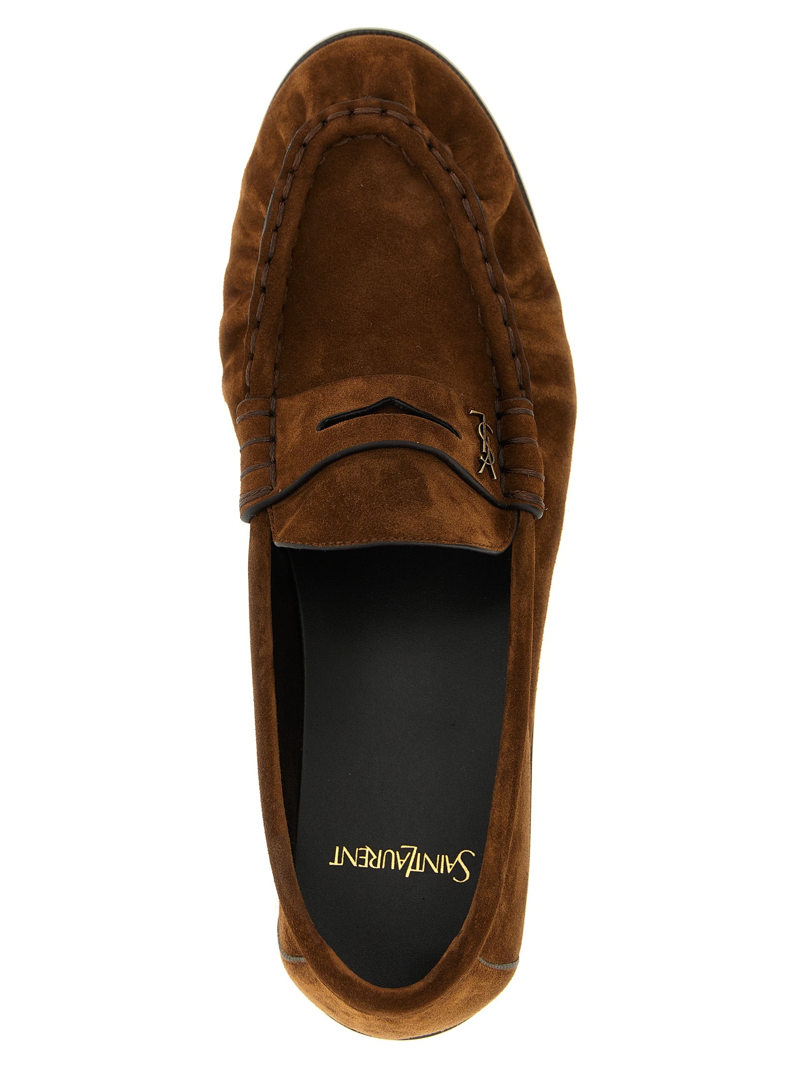 Brown Calfskin Slip-On Loafers