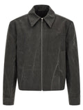 Gray Cotton Full-Length Jacket
