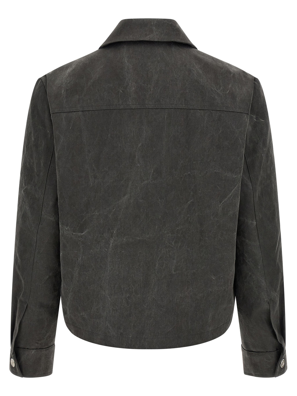 Gray Cotton Full-Length Jacket
