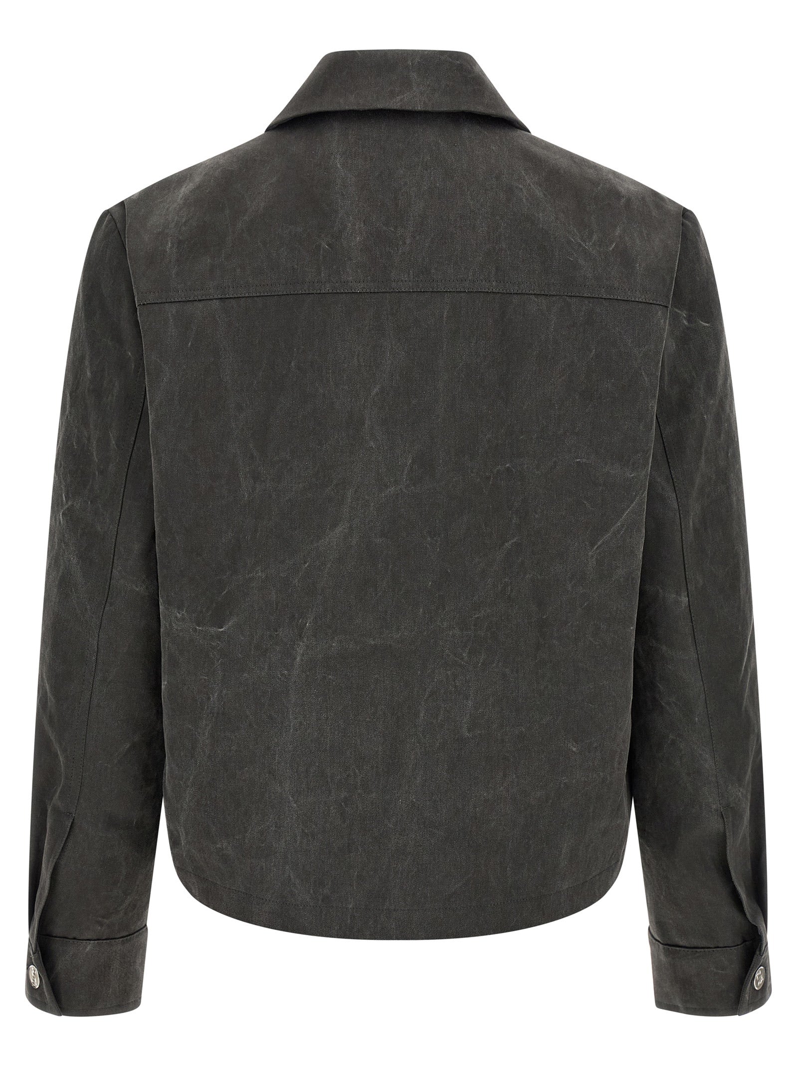 Gray Cotton Full-Length Jacket
