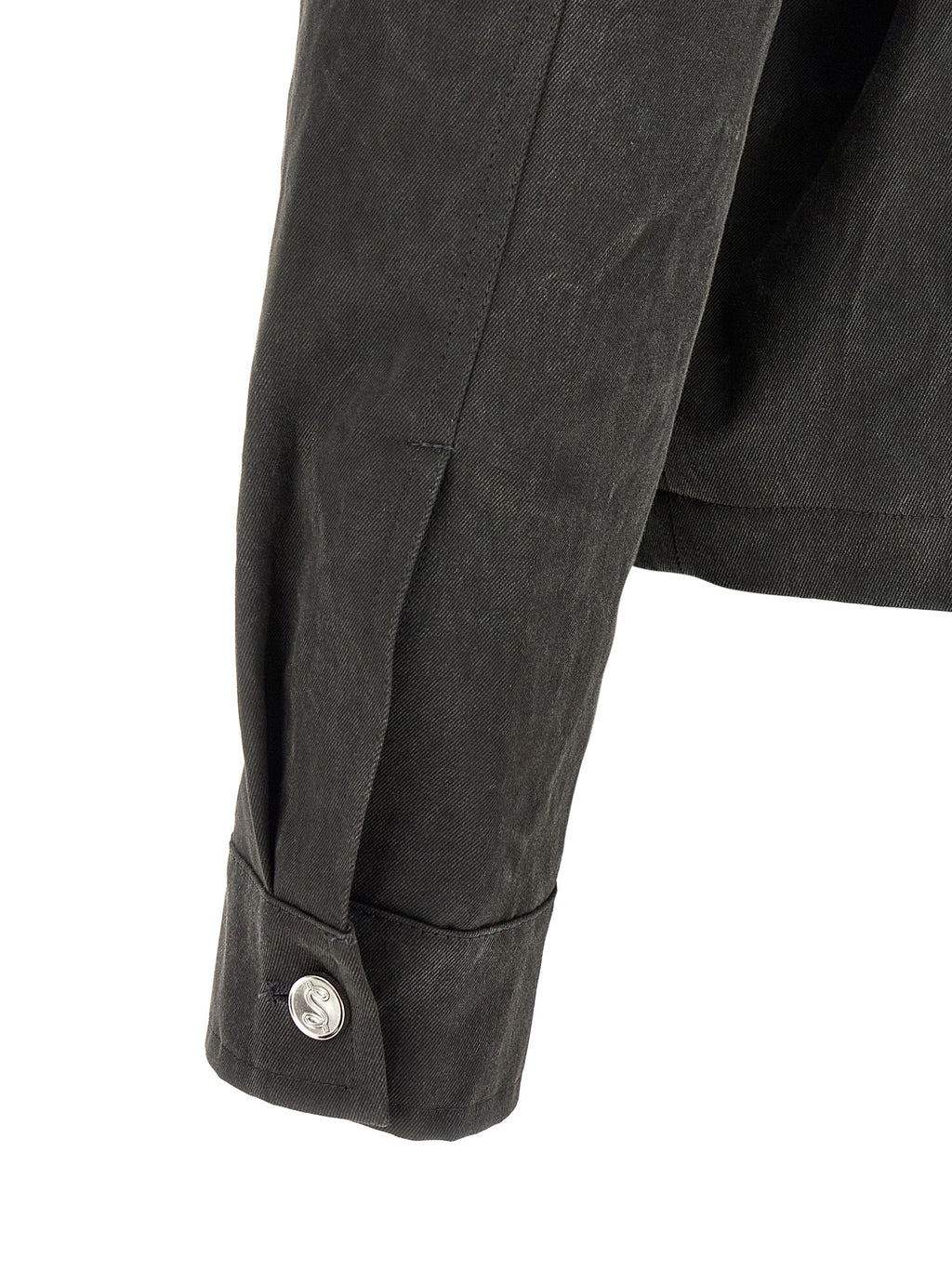 Gray Cotton Full-Length Jacket