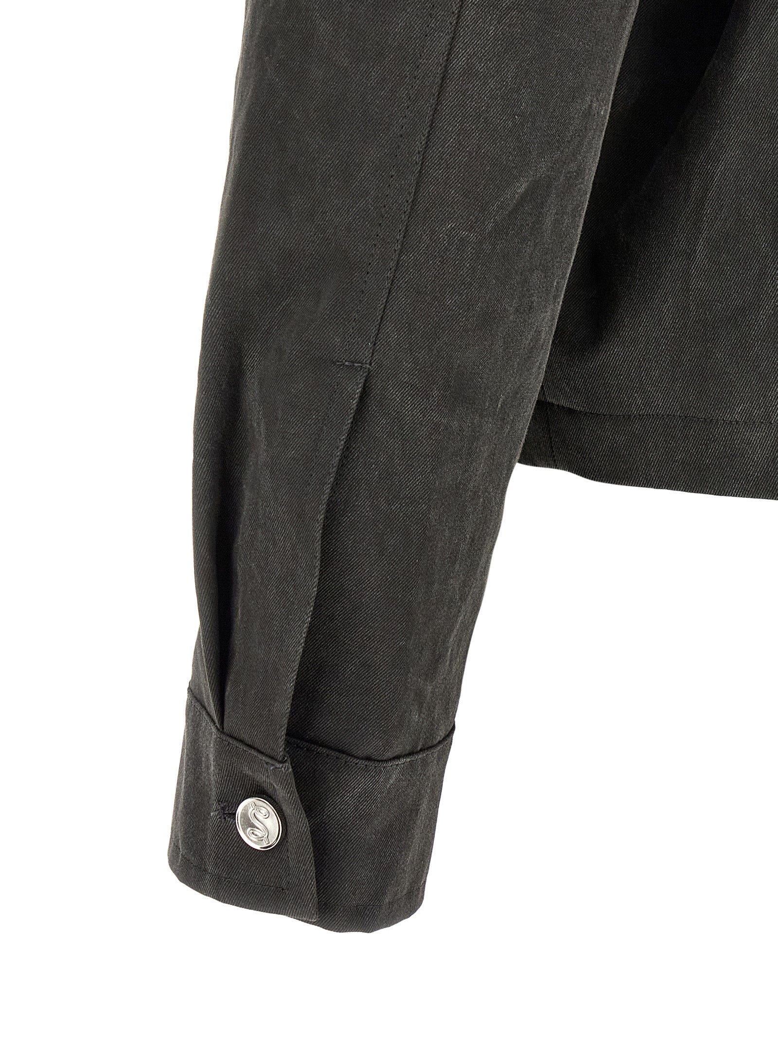 Gray Cotton Full-Length Jacket
