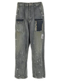 Blue Cotton Tapered Jeans