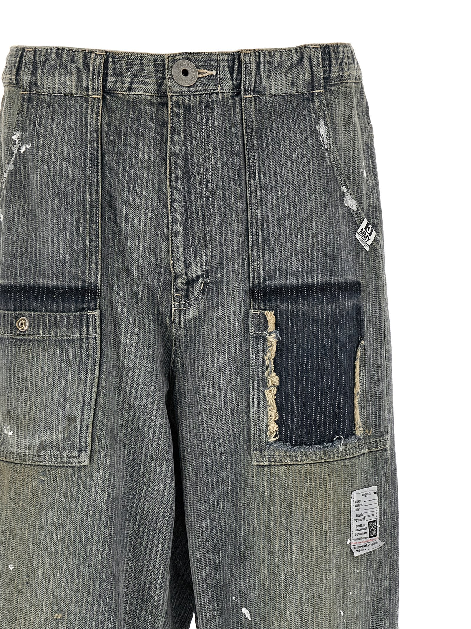 Blue Cotton Tapered Jeans