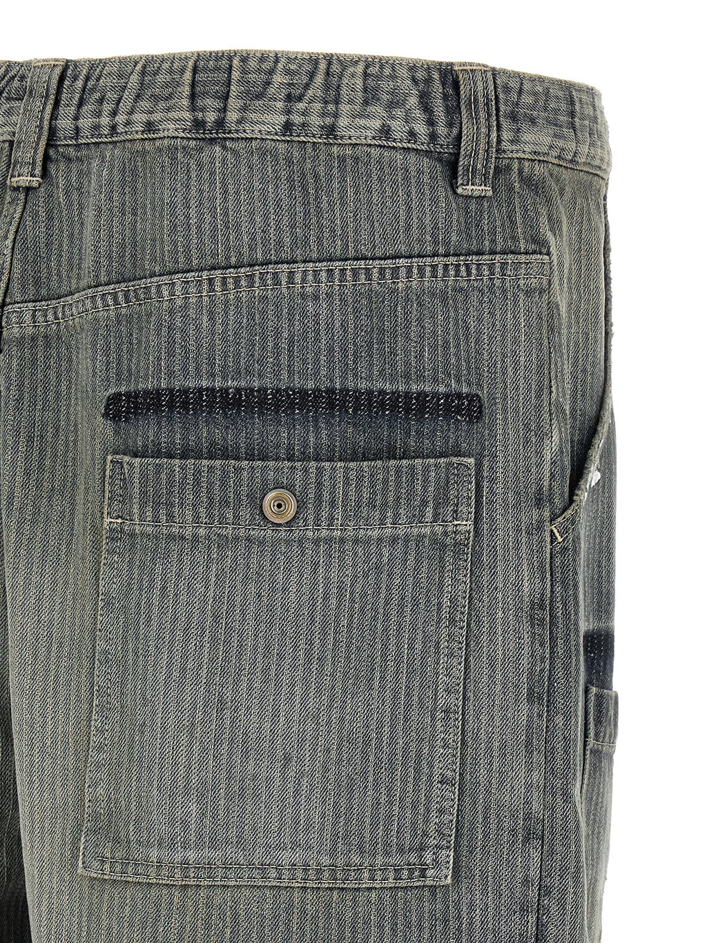 Blue Cotton Tapered Jeans