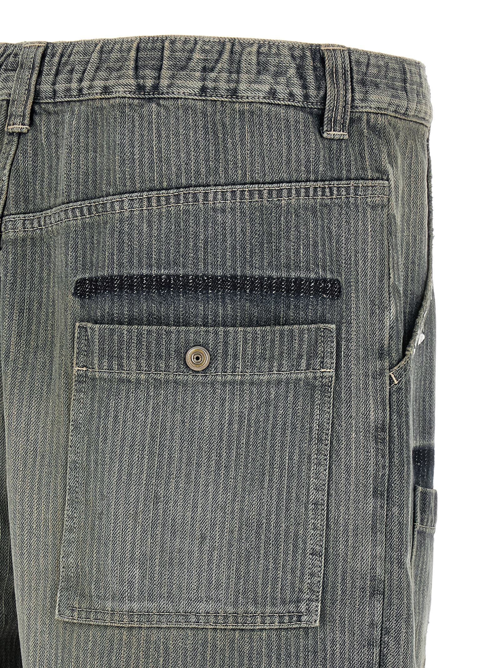 Blue Cotton Tapered Jeans