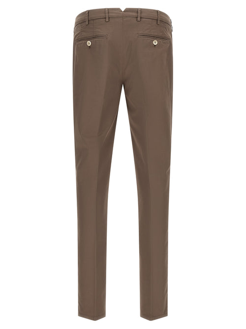Beige Cotton Casual Pants