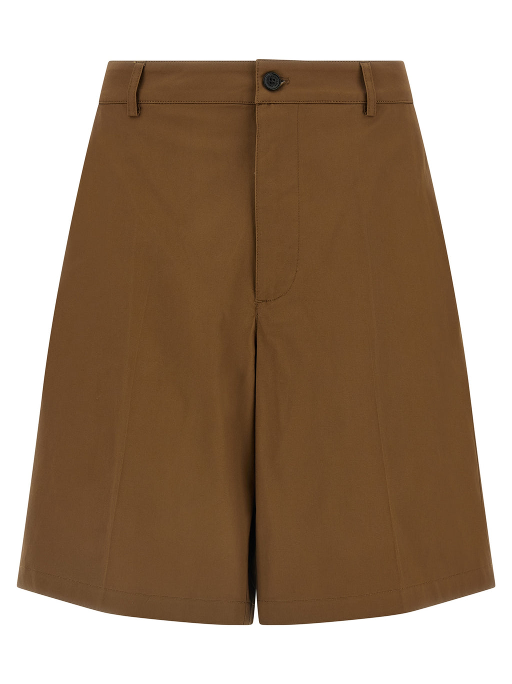 Brown Cotton Bermuda Shorts