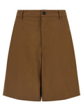 Brown Cotton Bermuda Shorts