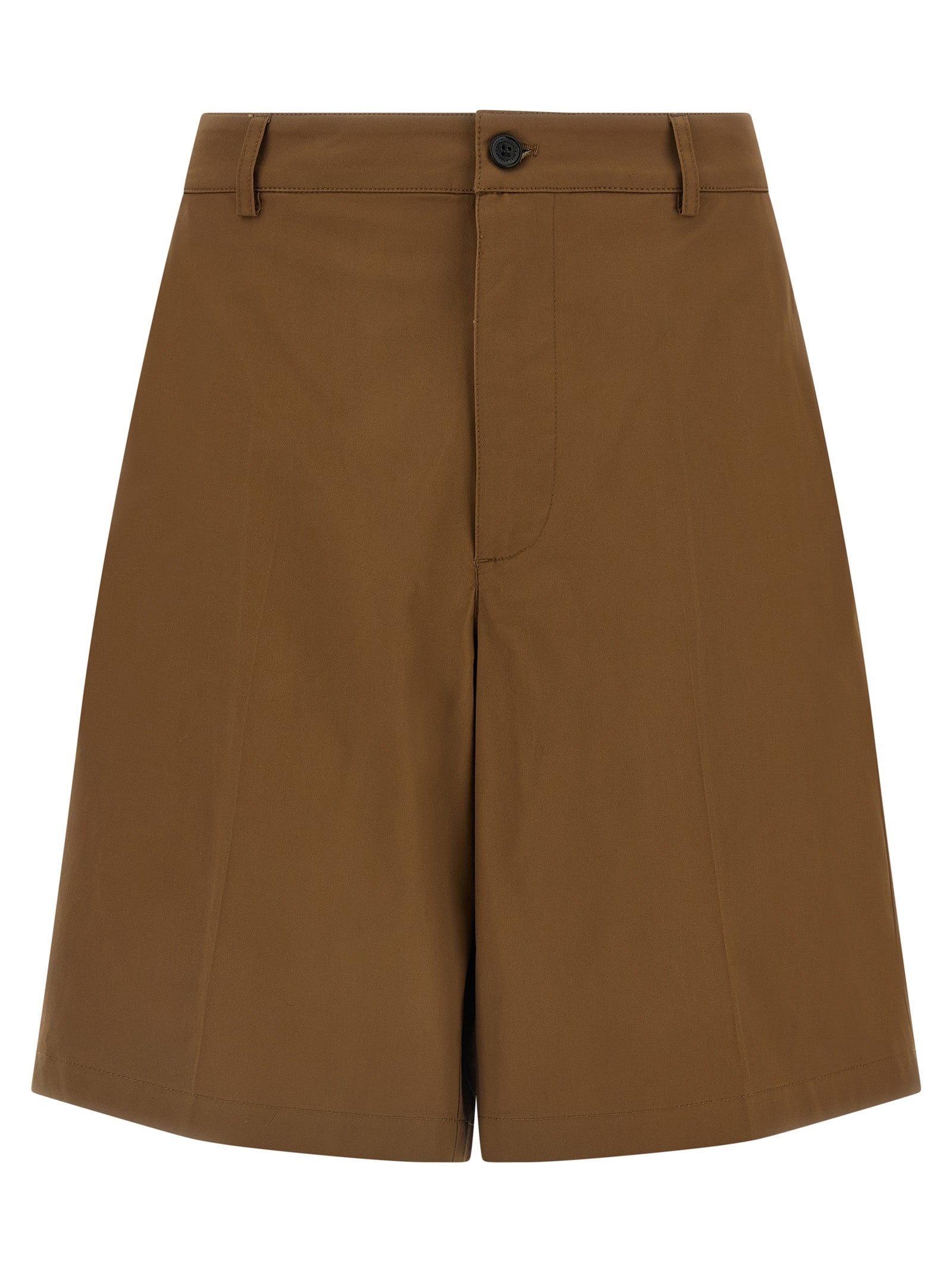 Brown Cotton Bermuda Shorts