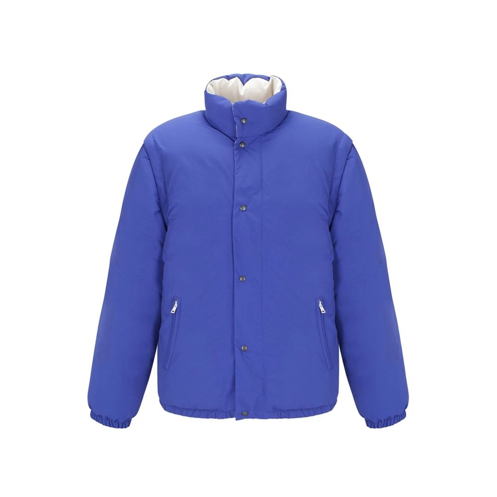 Blue Polyamide Full-Length Jacket