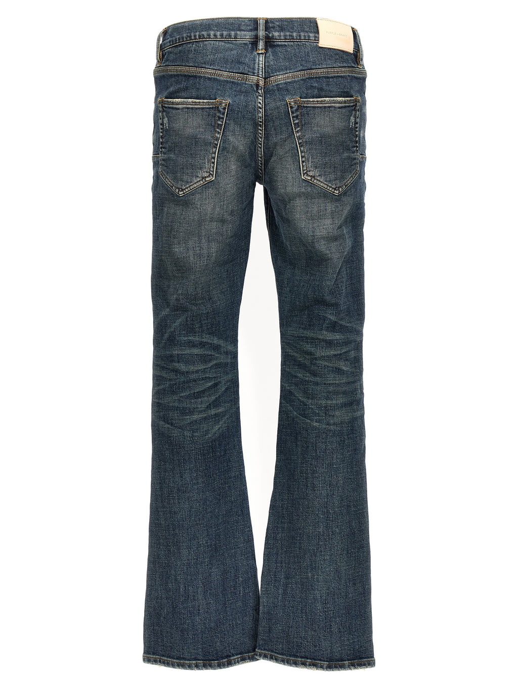 Blue Cotton Flared Jeans