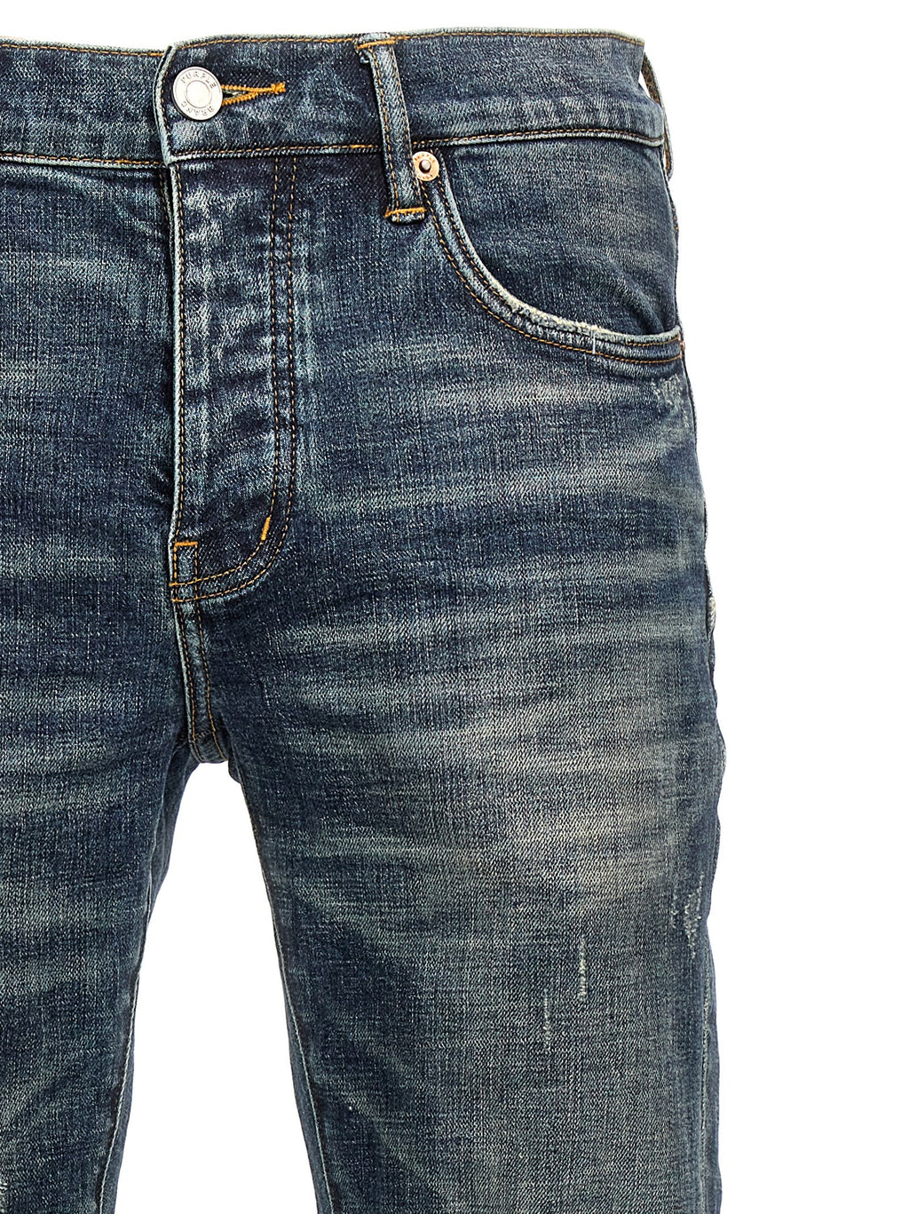 Blue Cotton Flared Jeans