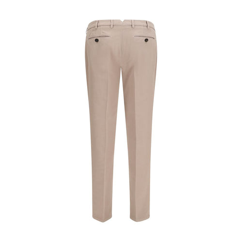 Beige Cotton Casual Pants