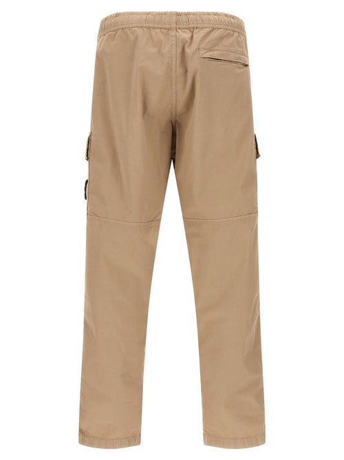 Beige Cotton Cargo Pants