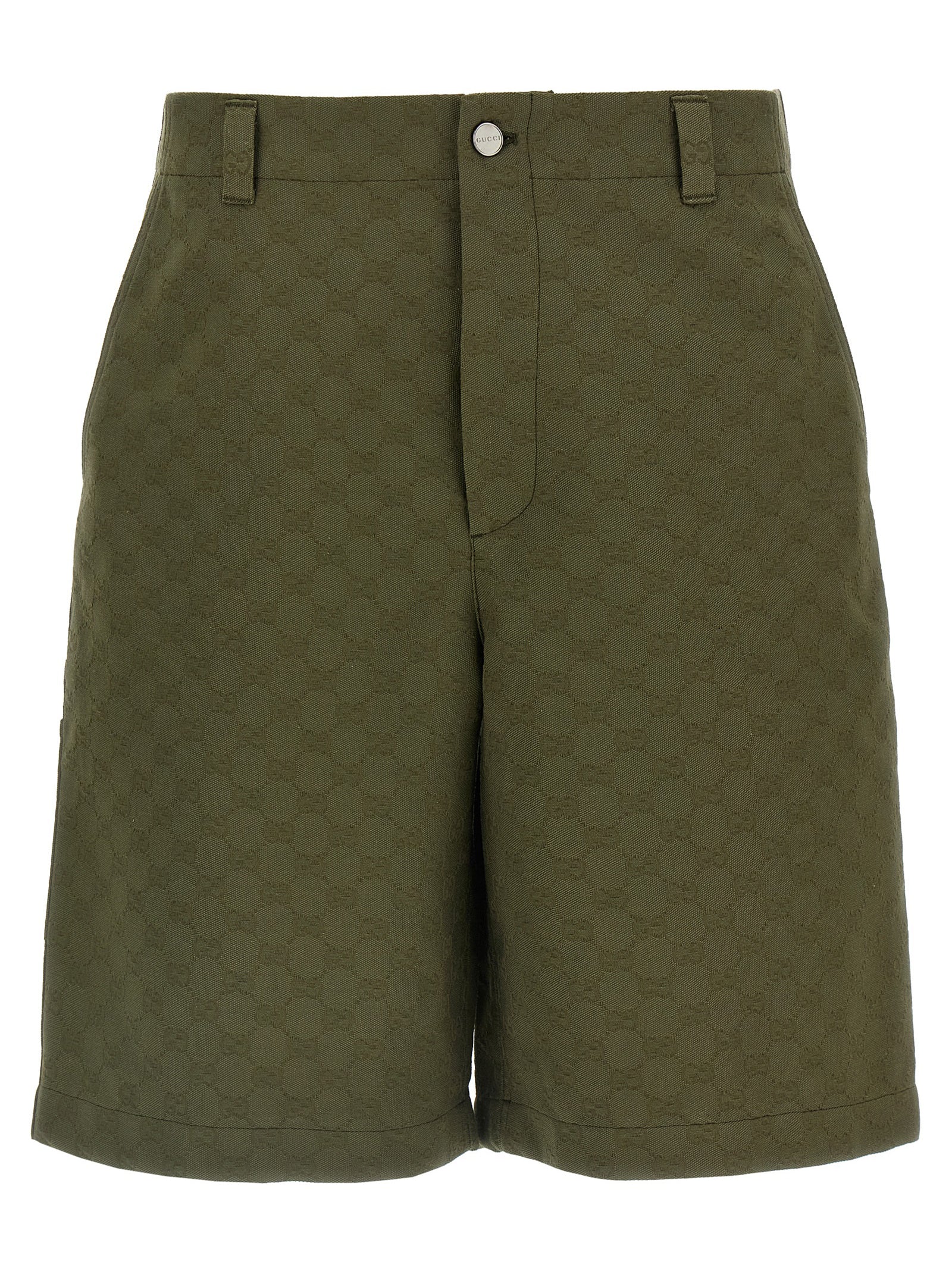 Bicolor Cotton Bermuda Shorts
