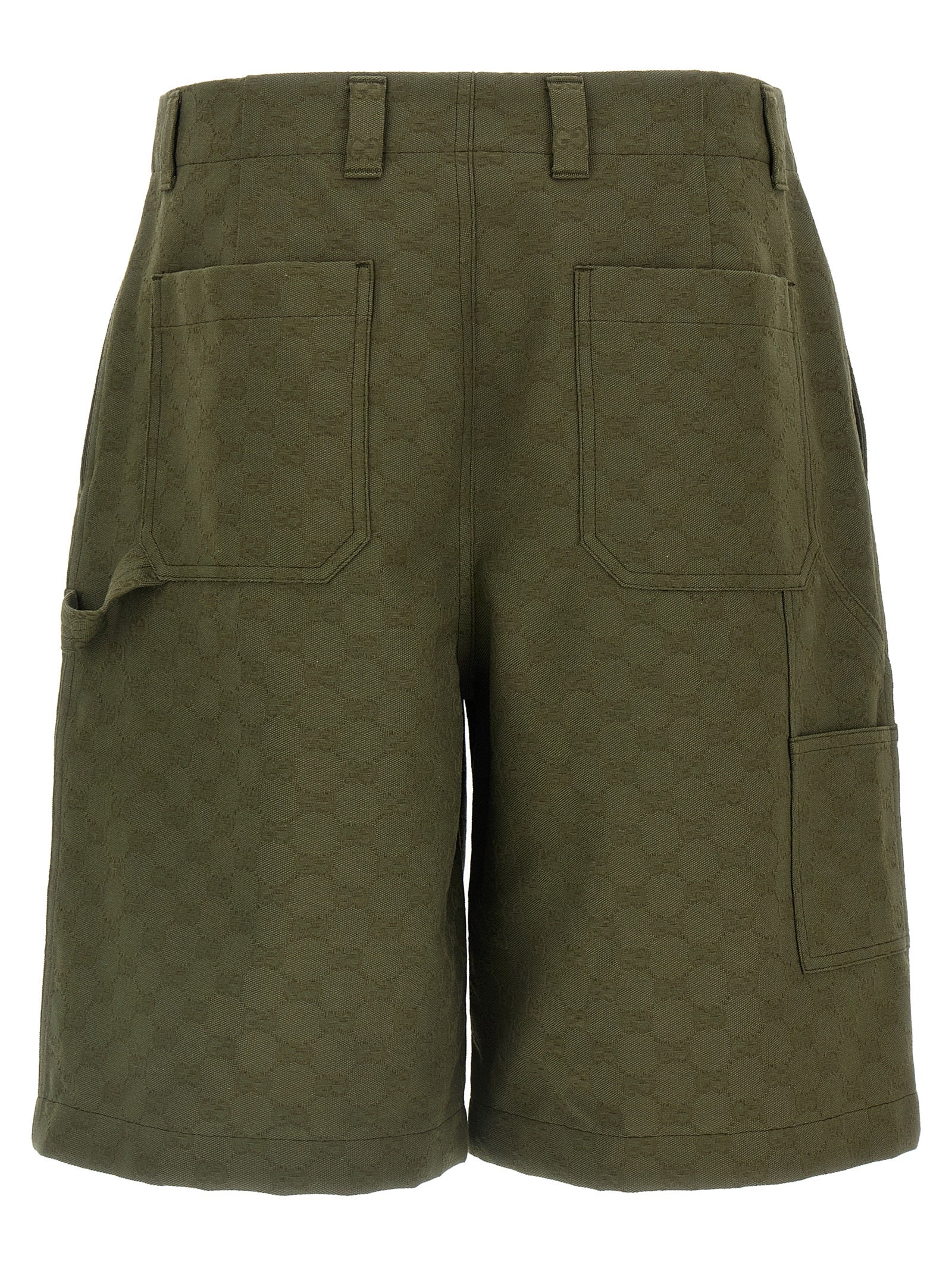 Bicolor Cotton Bermuda Shorts