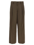 Brown Wool Casual Pants