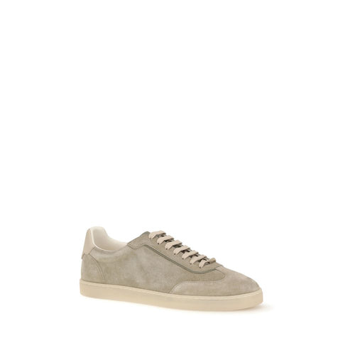 Beige Calf Leather Bos Taurus Sneakers