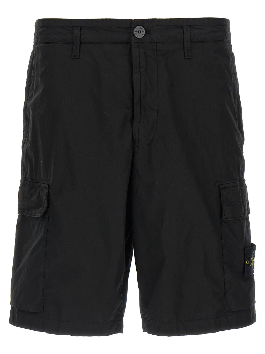 Black Cotton Bermuda Shorts