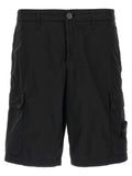 Black Cotton Bermuda Shorts