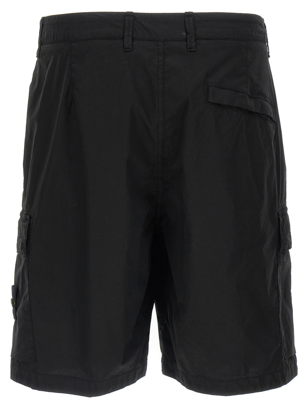 Black Cotton Bermuda Shorts