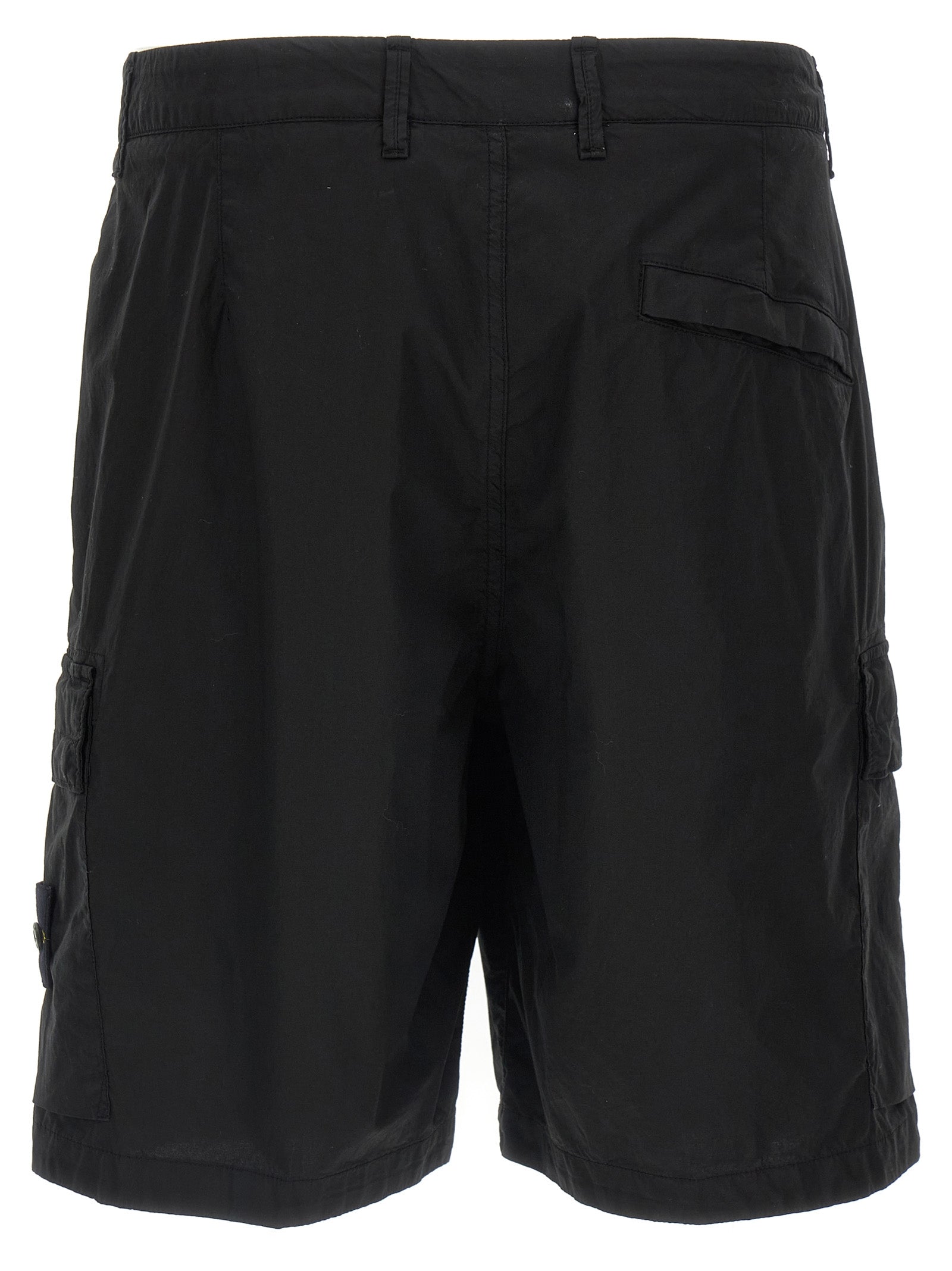 Black Cotton Bermuda Shorts