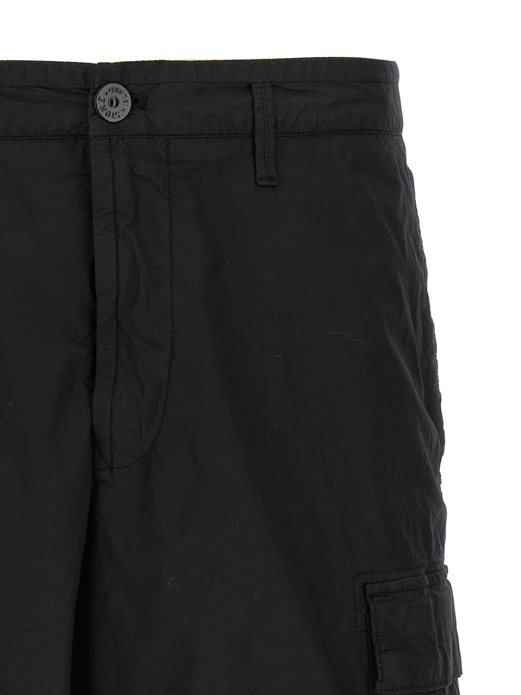 Black Cotton Bermuda Shorts