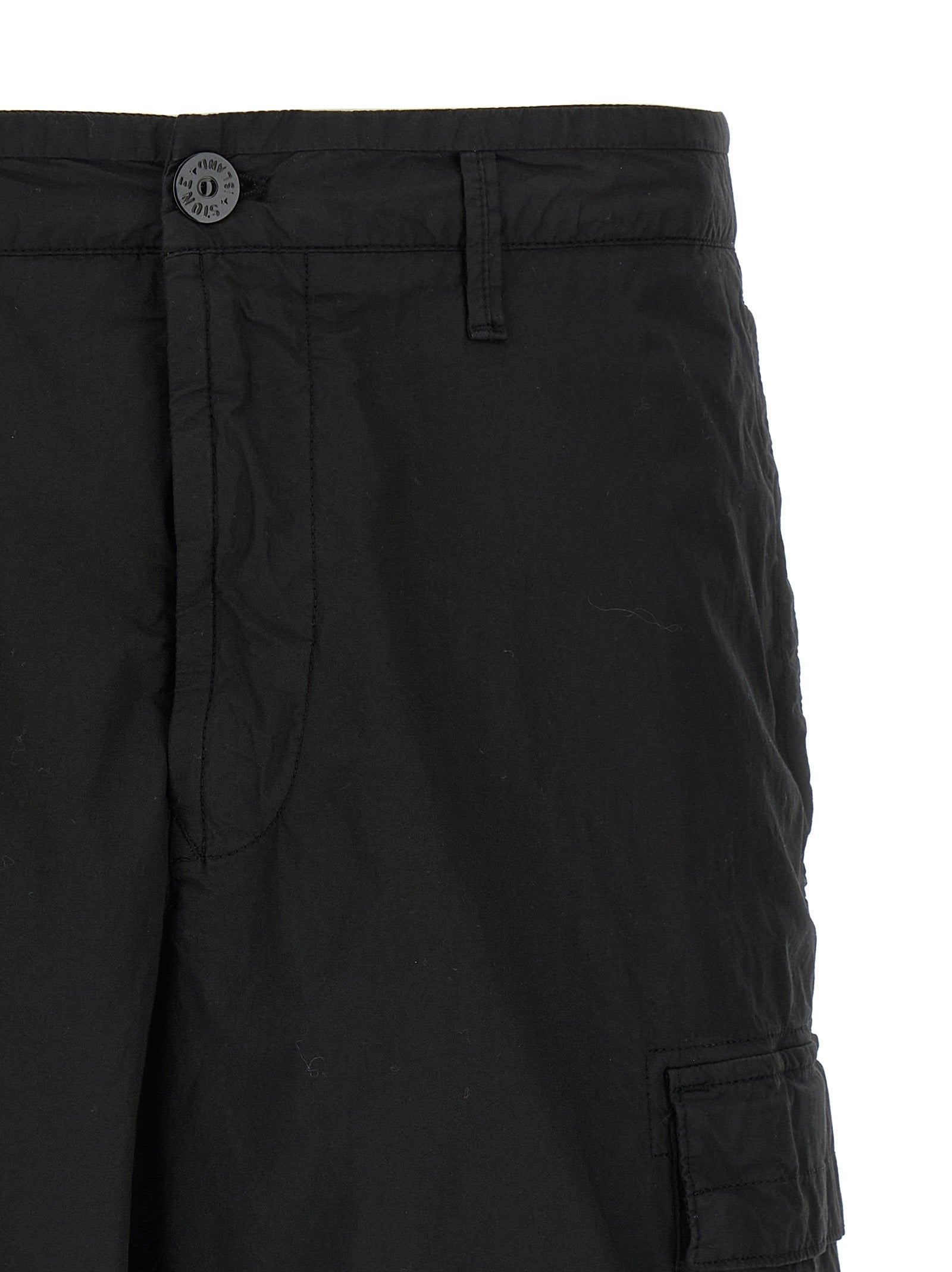 Black Cotton Bermuda Shorts