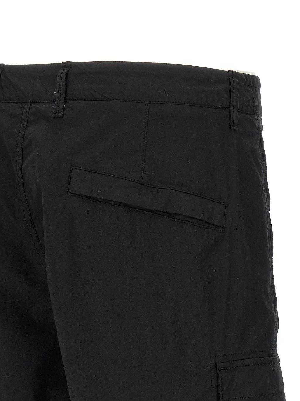 Black Cotton Bermuda Shorts