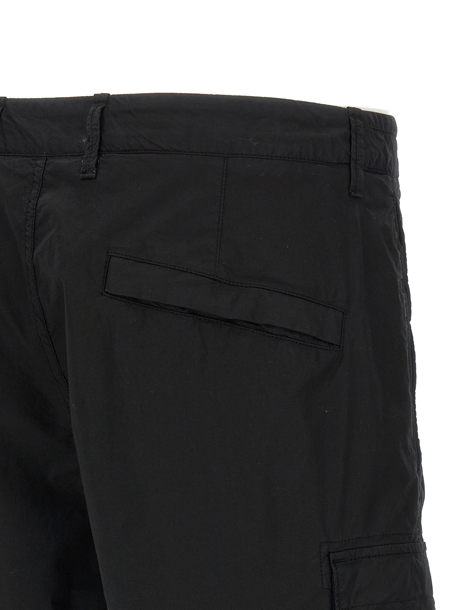 Black Cotton Bermuda Shorts