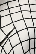 White Black WarpGrid Pattern Hoodie Sweater