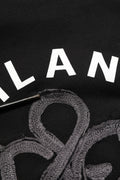 Black Cotton Milano1984 Print Hoodie Sweater