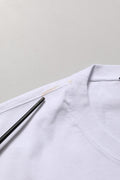 White Blue Stripe Cotton Short Sleeve T-shirt