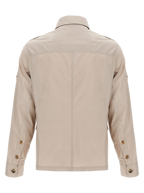 Beige Cotton Full-Length Jacket