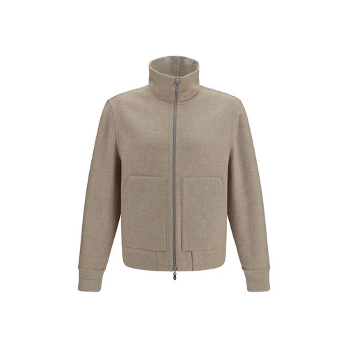 Beige Cashmere Full-Length Jacket
