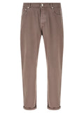 Brown Cotton Casual Pants