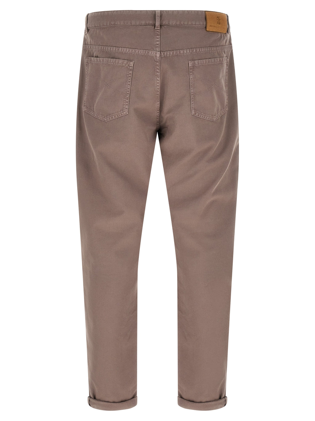 Brown Cotton Casual Pants