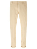 Beige Cotton Straight-Leg Jeans