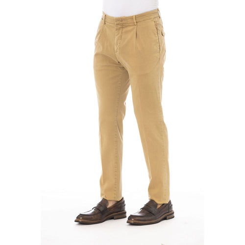 Beige Cotton Men Pants